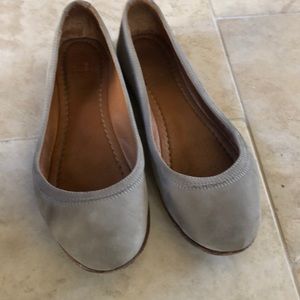 Frye Grey Sued Flats 9 1/2